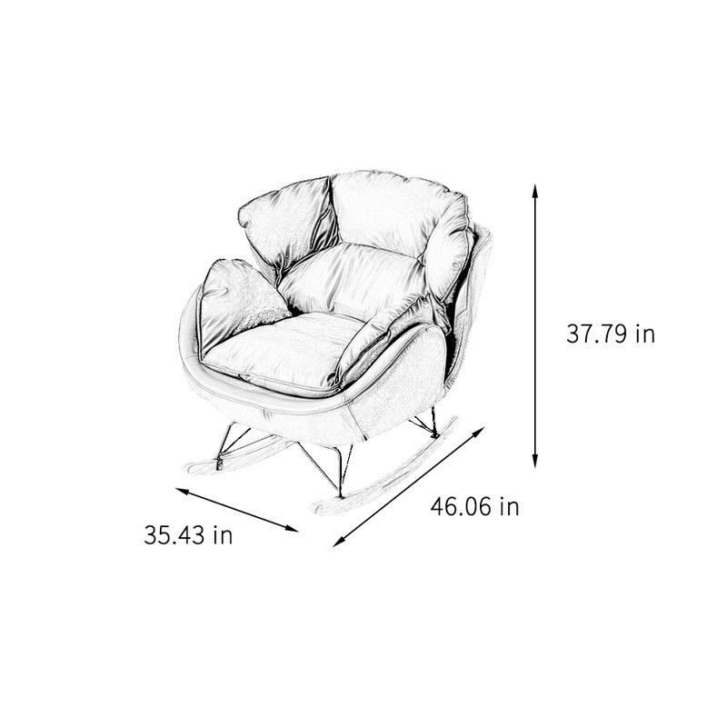 Chaise berçante Fashion Creative Leisure Home, Brun / Blanc cassé