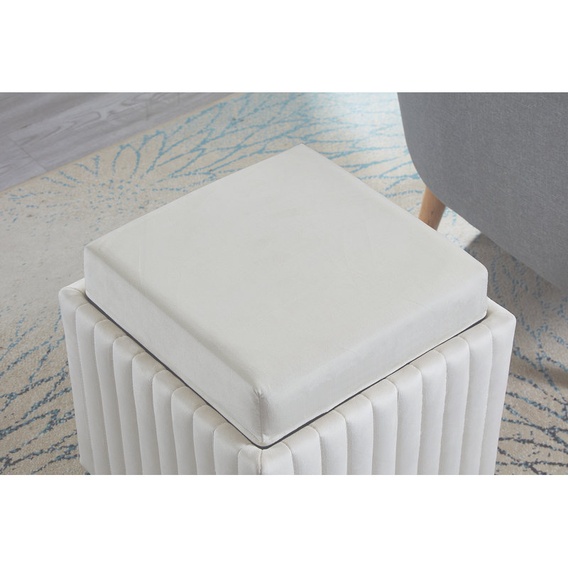 Square Upholstered Fabric Ottoman