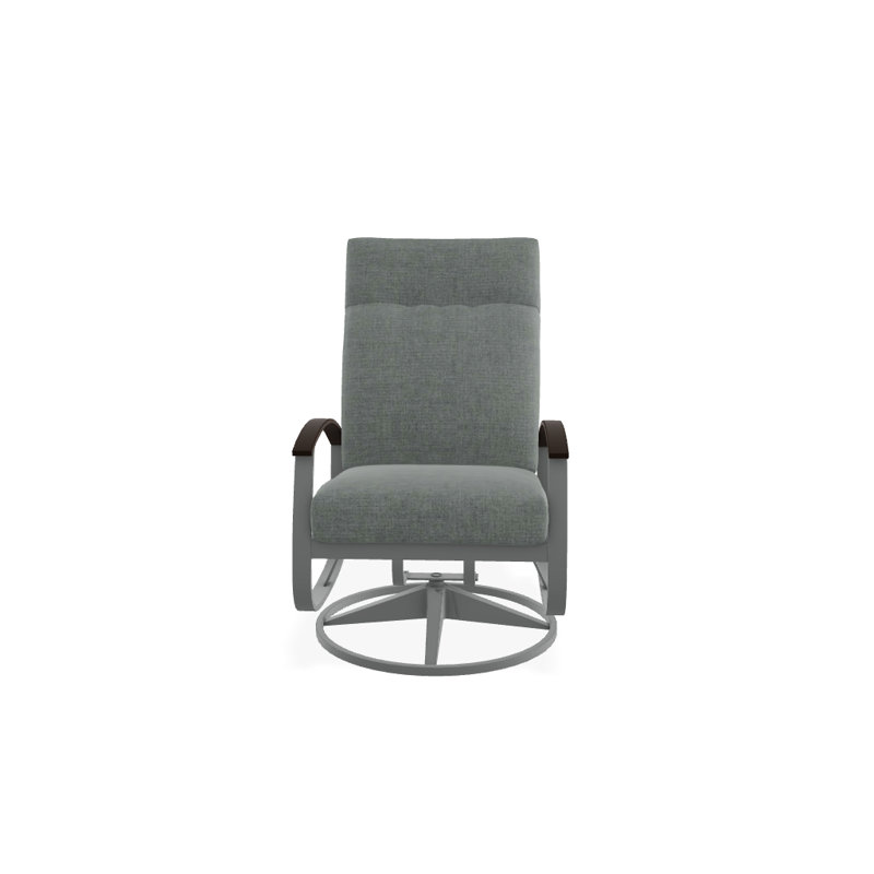 Chaise de patio pivotante avec coussins Askar, Salée, Kona P10, Graphite texturé