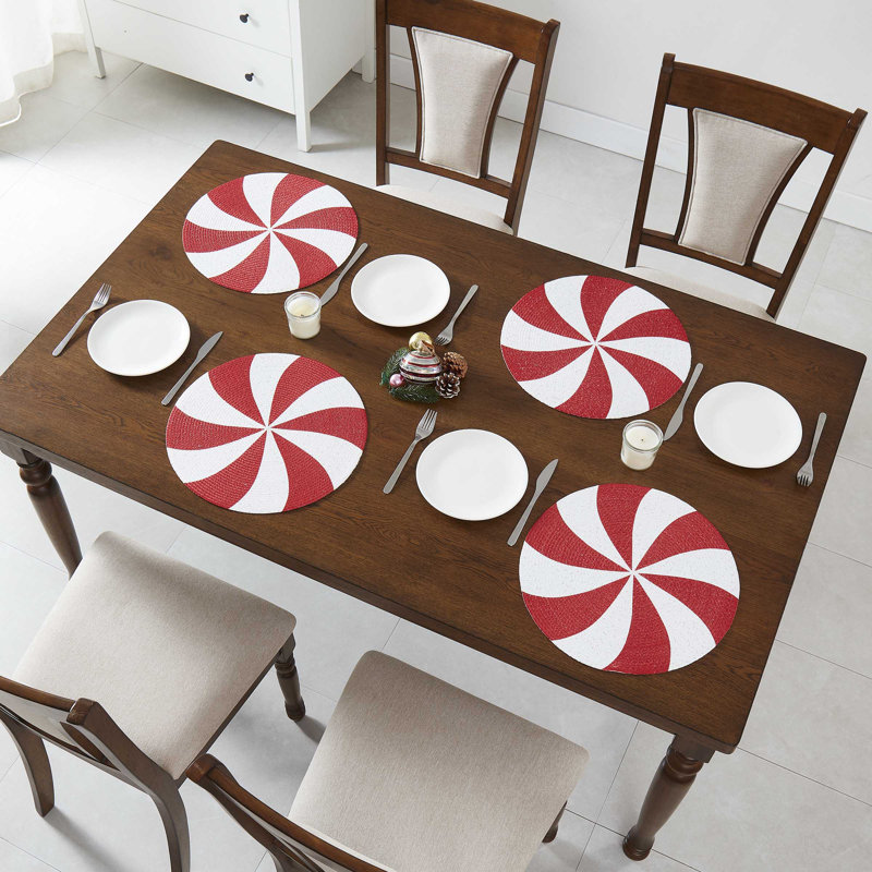 Peppermint Set of 4 Round Placemats