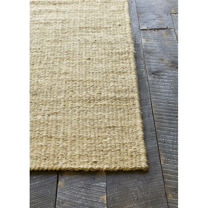 Saket Hand Loomed Modern Area Rug in Beige, Rectangle 5' x 7'6"
