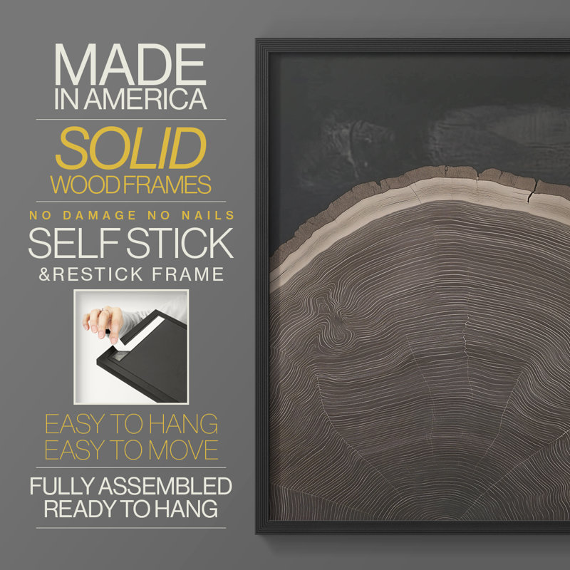 Abstract CCXXXVI Framed Print - Ready To Hang - Made in USA, 10" H x 8" W, Black