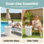 Base de parasol de table d'appoint blanche ronde en plastique avec dessus large 21 po-1871299982