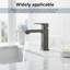 Robinet pour salle de bain à poignée simple - gris pistolet, 1,5 gallon par minute-122765616