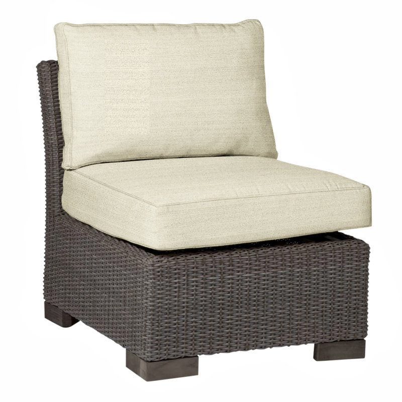 Club Patio Lounge Chair with Cushions, Welt, Rollo Cream, Black Walnut