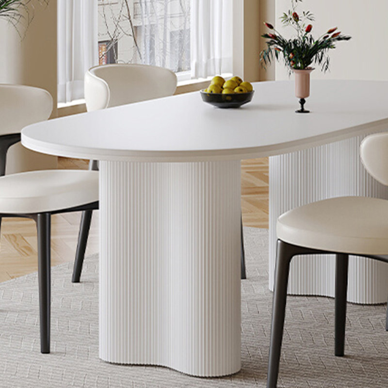 Table de salle à manger en bois massif de style français French Cream, H 29,52 po x L 78,74 po x l 35,43 po