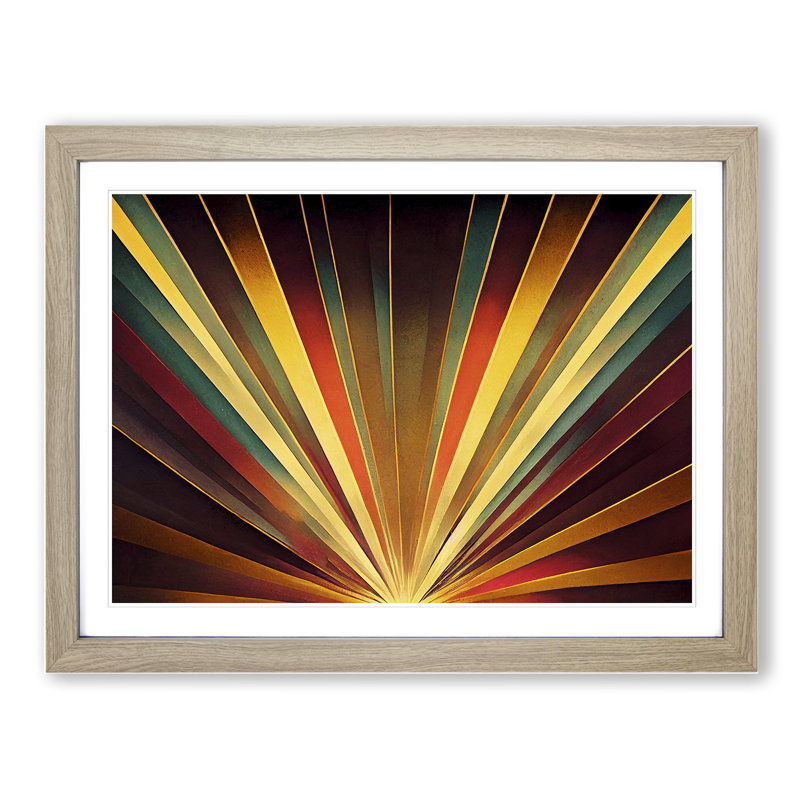Art Deco Art Vol.3 - Single Picture Frame Print, 46cm H x 64cm W, Oak