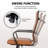 Amaiia Mid-back Ribbed Upholstered Swivel PU Leather Ergonomic Office Desk Chair, Conference Chair-771300854