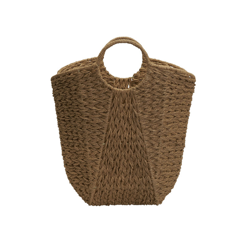 Scoop Basket with Handles, Natural - Paper Rope