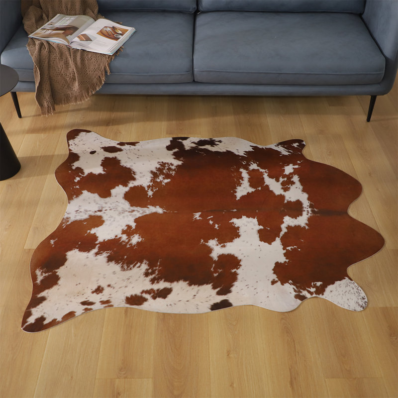 Tapis en simili cuir de vache à imprimé animal, Nouveauté 6 pi 2 po x 7 pi