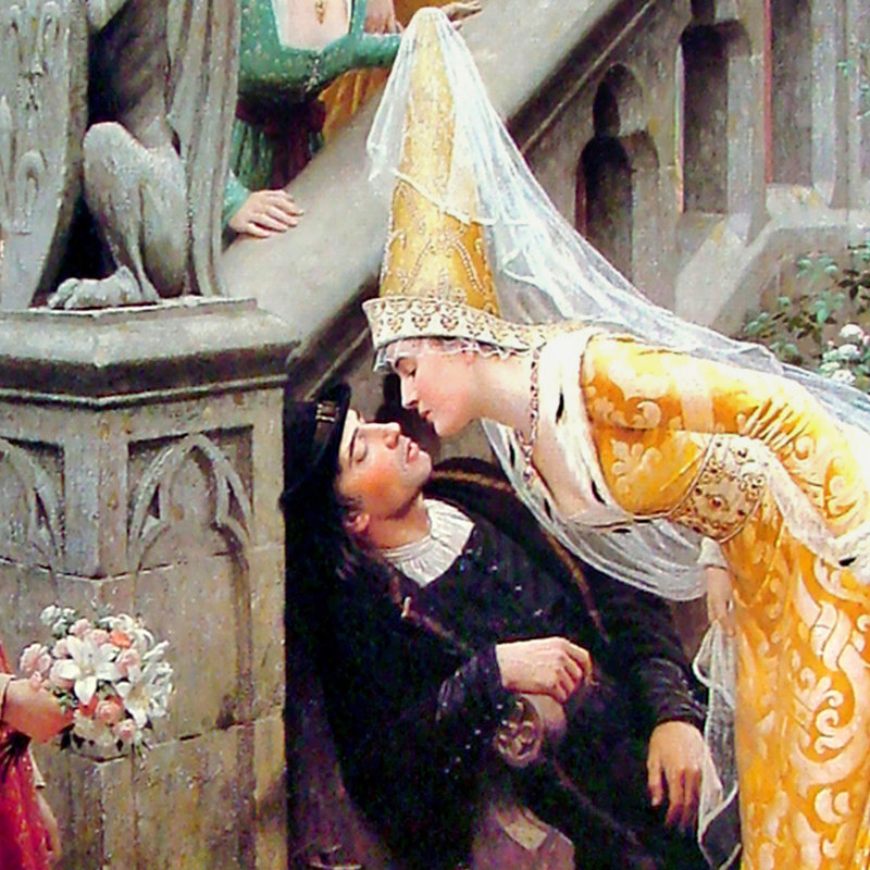 «Alain Chartier» par Edmund Blair Leighton, reproduction d'art sur toile, H 20,25 po x l 16,25 po