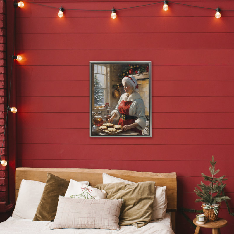 Cadre flottant de madame Claus, conception par Jo Moulton, H 31 po x l 25 po, Cadre flottant gris lustré