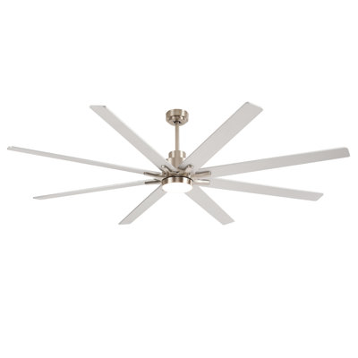 84-Inch Ceiling Fan with Dimmable 3-Color LED Light, 8 Reversible Plywood Blades, 6-Speed DC Motor and Remote