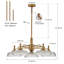 Lustre vintage à 5 branches en laiton avec abat-jour en verre transparent nervuré pour décoration intérieure-1631548924