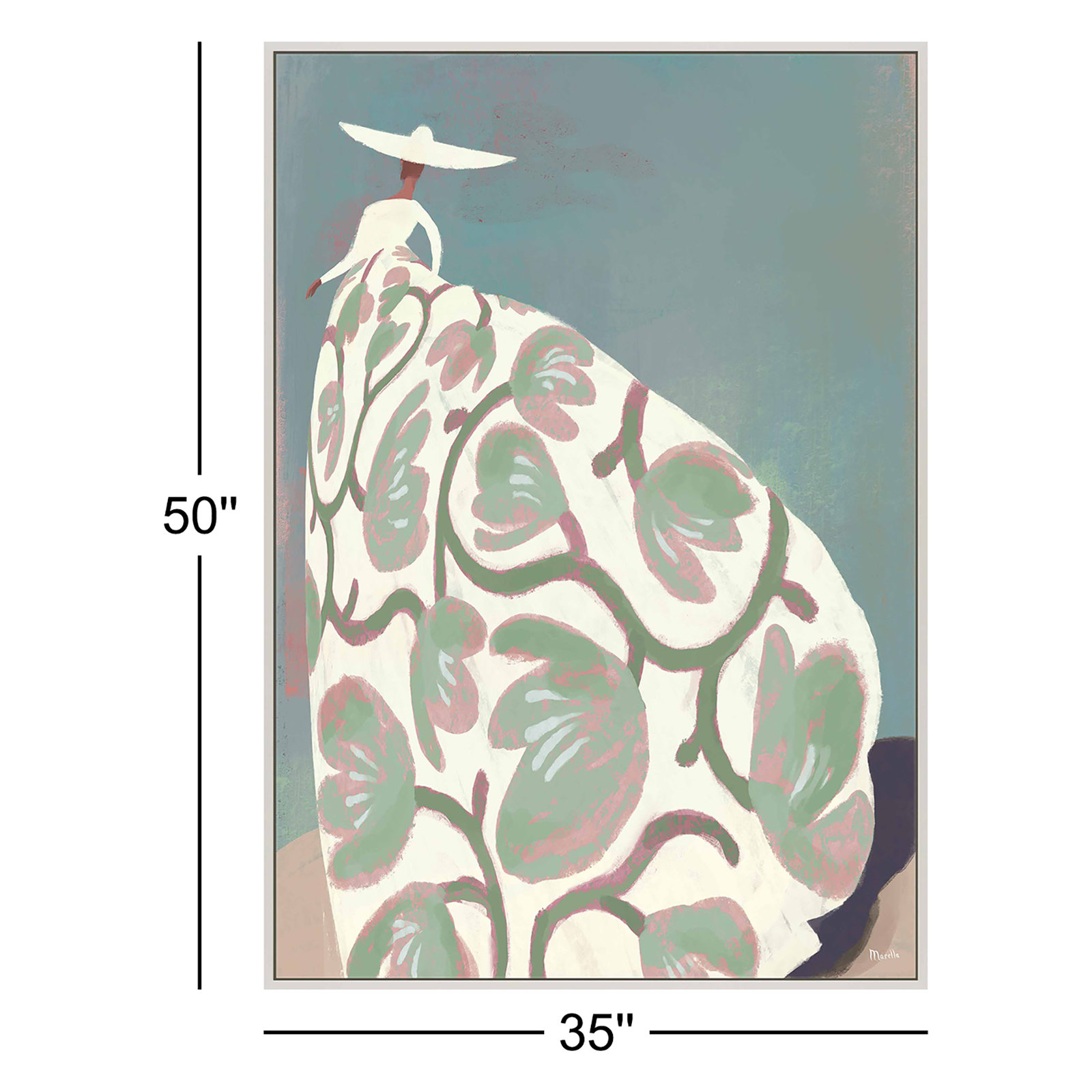 Beach Day by Marco Marella For Studio M, White Canvas Framed, 50" H x 35" W