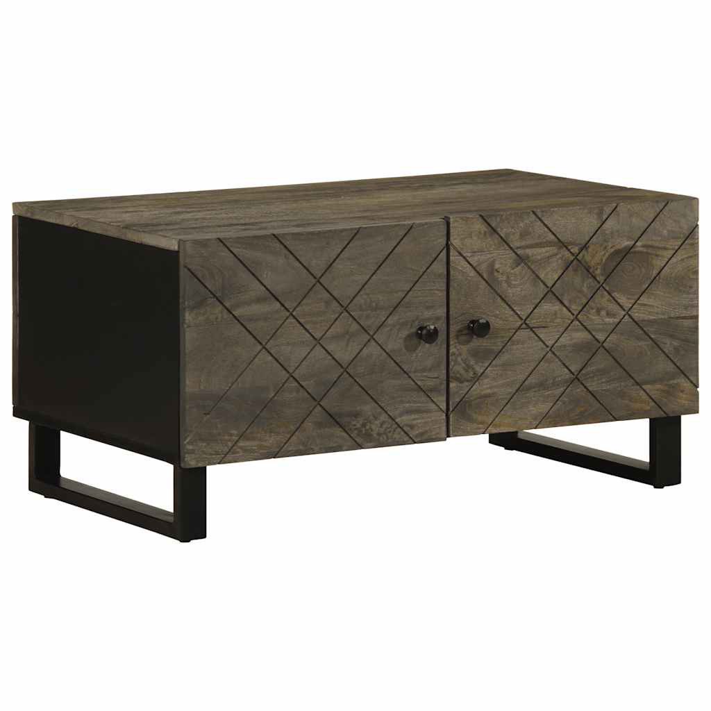 vidaXL - Coffee Table - Solid Mango Wood - 80x50x40 cm - Black - Image 3