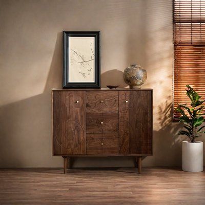 A black walnut sideboard that employs the mortise