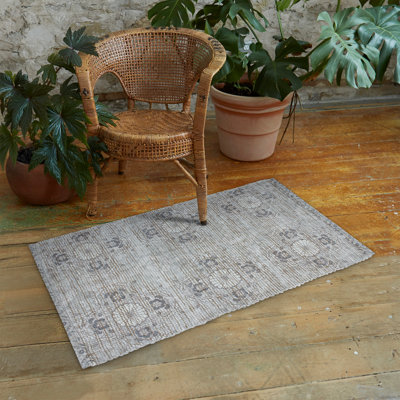 Hand Tufted Cotton/Jute Flatweave Boho Rug