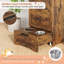 Station d'alimentation multi-fonctions surélevée pour chien avec 2 bols surélevés - Armoire de rangement pour chien à double face - Organisateur d'aliments pour animaux moderne et tablette à jouets - Mangeoire pour animaux peu encombrante