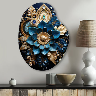 Connelly - Irregular Shape Hinduism Metal Wall Art, Asymmetrical Metal Wall Sculpture Print