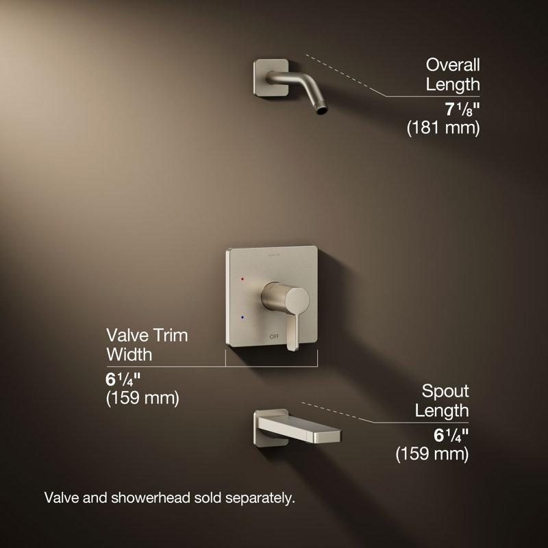 Parallel Bath and Shower Trim Set, Vibrant Brushed Nickel