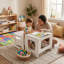 Ensemble de table et de chaises pour tout-petits Montessori, hauteur réglable en bois pour 1 à 3 ans