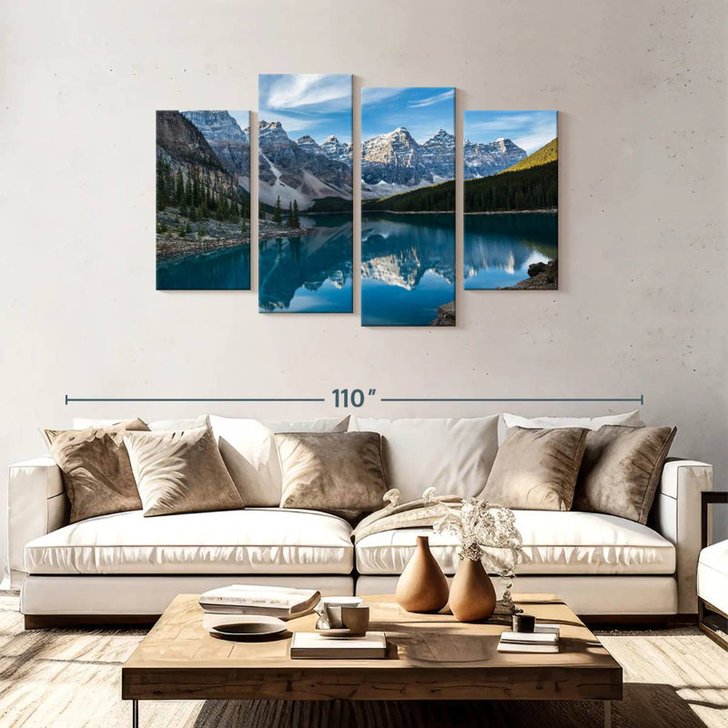 Lac Moraine dans la vallée, H 48 po x l 75 po