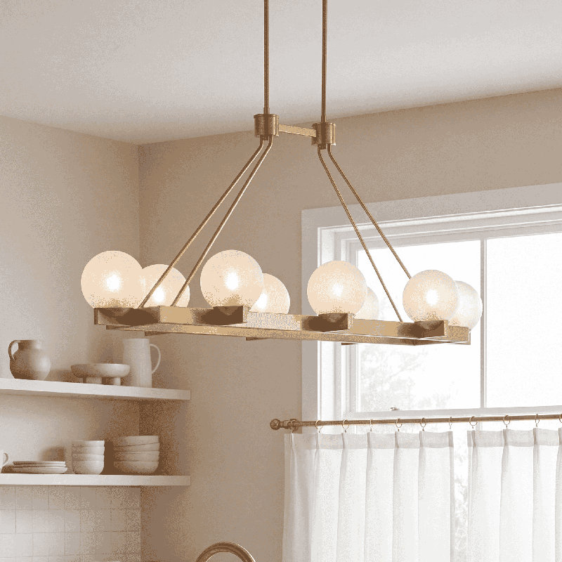 Darien 8-Light Linear Chandelier in Bronze, Bronze