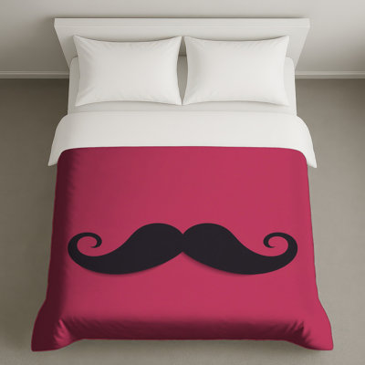 Housses de couette noires avec moustache frisée