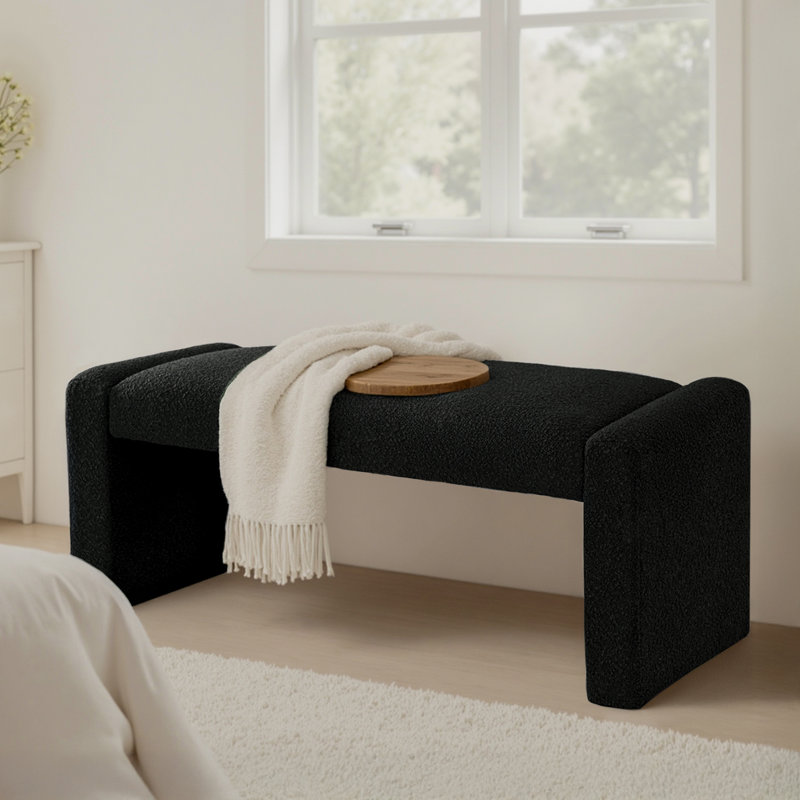 Banc rembourré 47 po Boucle, Noir