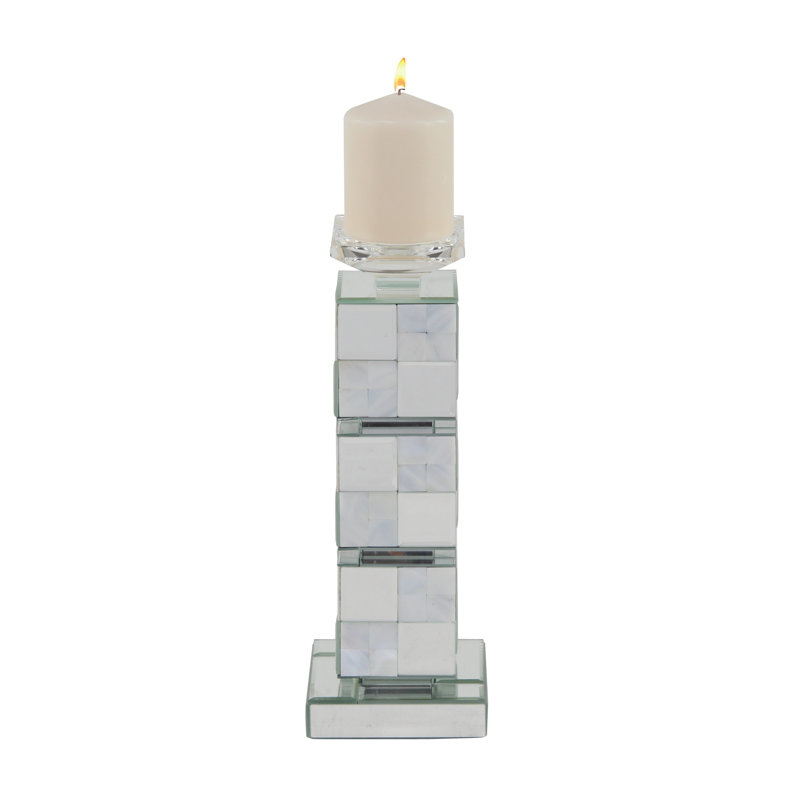 Chandelles en bois contemporain, H 14 po x l 5 po x P 5 po