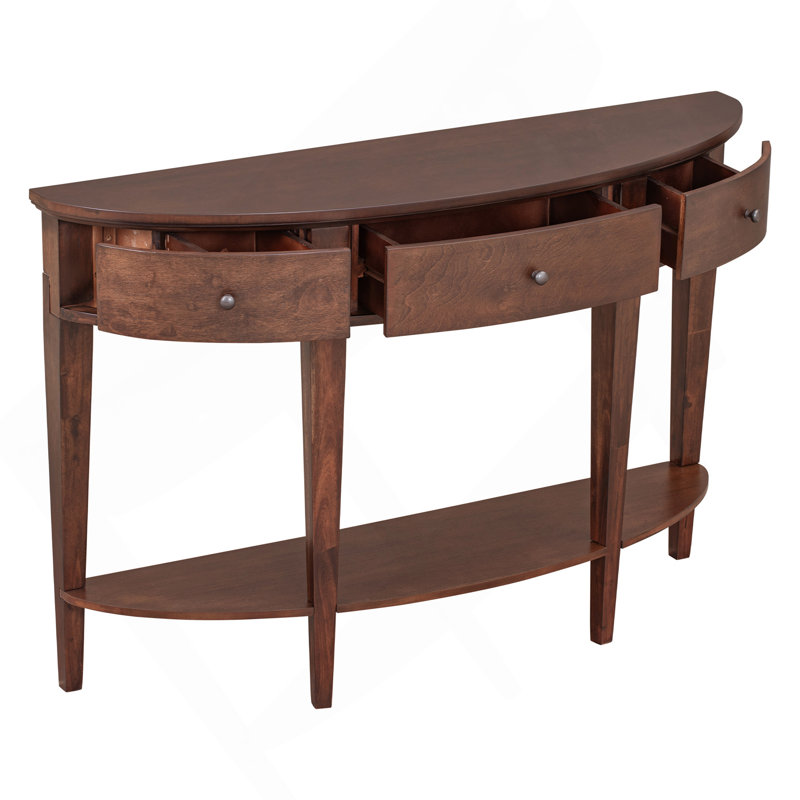 Table console moderne avec 3 tiroirs et 1 tablette pour le couloir, l'entrée et le salon, Espresso