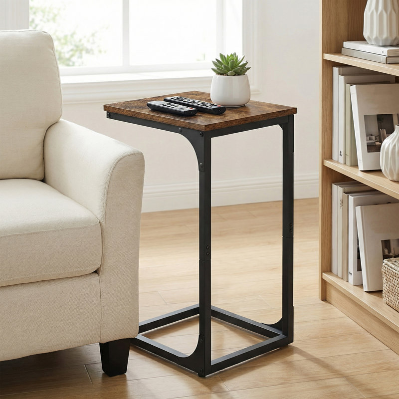 Mitul C-Shaped End Tables , Rustic Brown