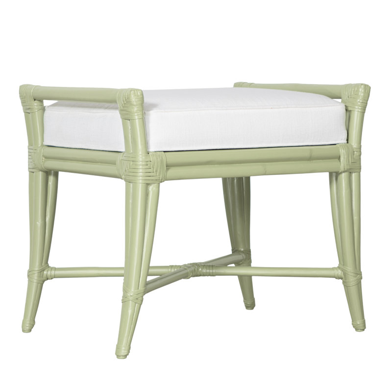 Malacca Upholstered Bench, Celery Green