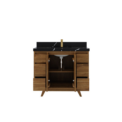 42 po X P 22 po Meuble-lavabo simple en teck D Madison