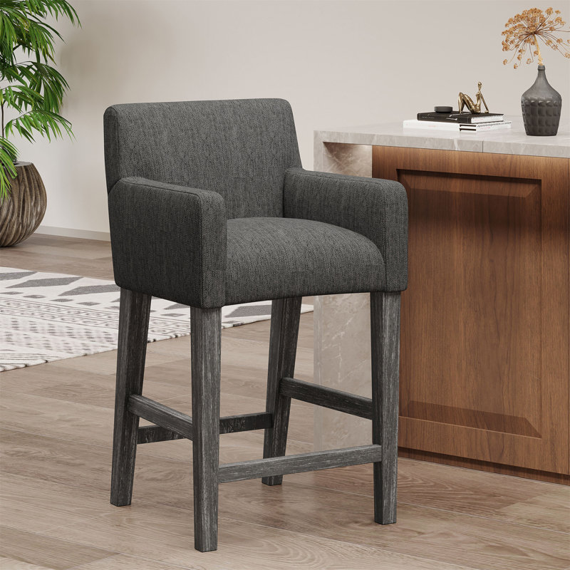 Tabouret de comptoir rembourré de 26 pouces, Tabouret de comptoir (siège d'une hauteur de 26 p, Gris, 1
