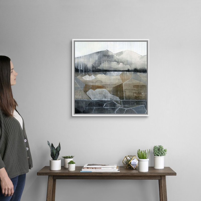 «Valley Stormscape II» par Grace Popp, reproduction d'art sur toile, Cadre flottant blanc, H 26 po x l 26 po x P 1,75 po