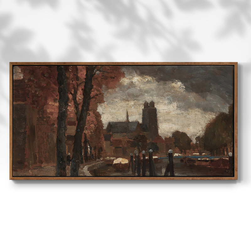 Paysage, série CCLXIV, toile tendue avec châssis, prête à être accrochée, H 17 po x l 33 po, Noyer