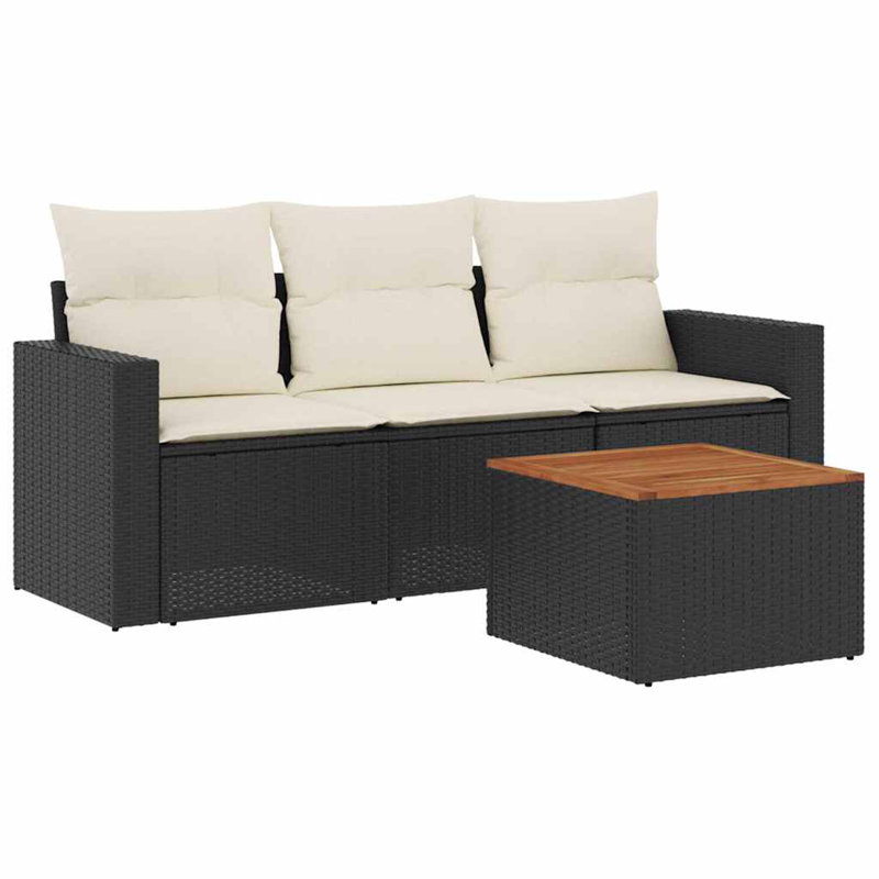 Vidaxl Garden Sofa Set Black, Cream White