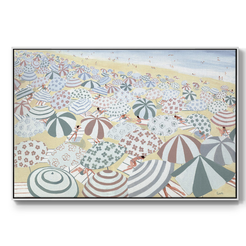 Plage subtile - imprimé, H 41 po x l 27 po x P 2 po, Toile avec cadre blanc