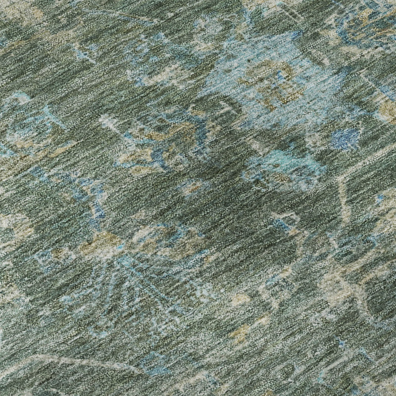 Premium Machine Washable Mayfield AMF2323 Global Rug, 2'6" x 3'10", Sage