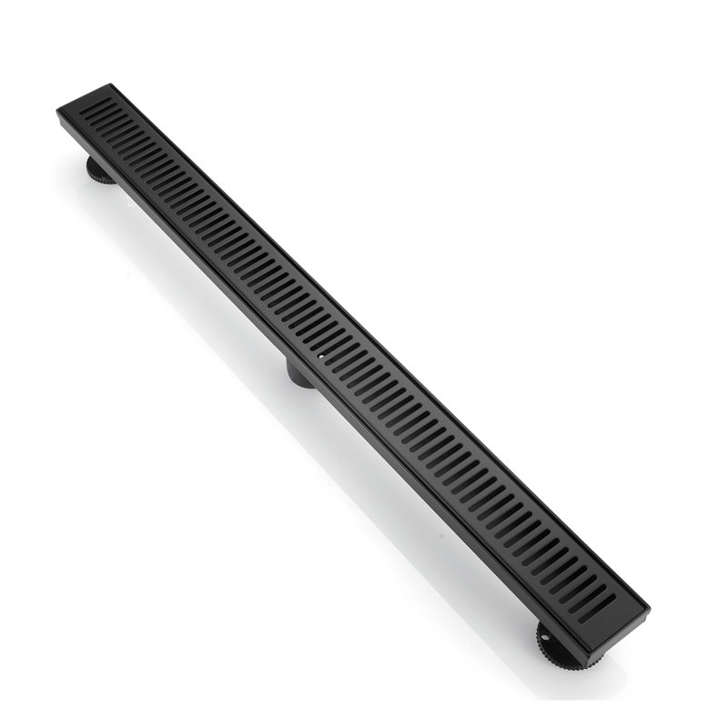 BOANN 304 Stainless Steel Rectangular Linear Shower Floor Drain (32 in), Black 