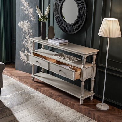 Console rectangulaire en bois massif blanc
