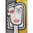 Yellow-Beige Themed Surrealist Woman's Face Patterned Creative Modern Decorative Rug-2109955562