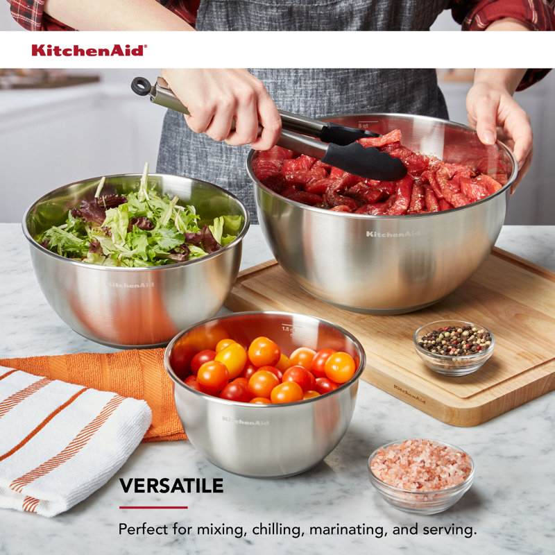 Kitchenaid Stainless Steel Mixing Bowl Set, 3 Piece