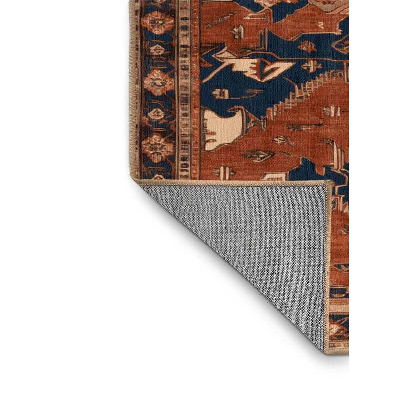 Machine Washable Persian Brown Area Rug, Square 3'