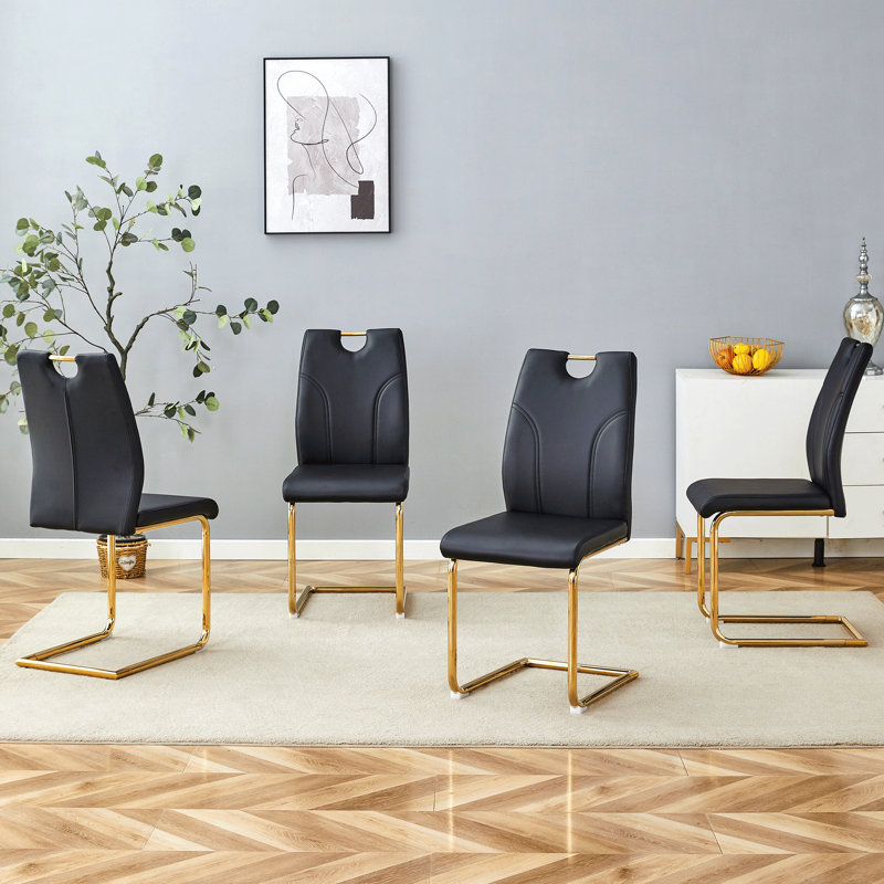 Chaises de salle à manger, Doré, Noir