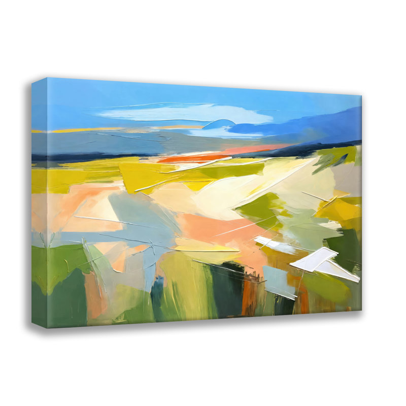 Abstrait-paysage-25, estampe numérique sur toile tendue avec châssis, H 20 po x l 24 po
