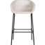 Métal d'extérieur, 2 faux tabourets gris, conception tout-en-un avec structure transparente, motif de panier tissé, siège de 29,50 po pour tables de bar, structure en fer noir durable, repose-pieds de 12,50 po