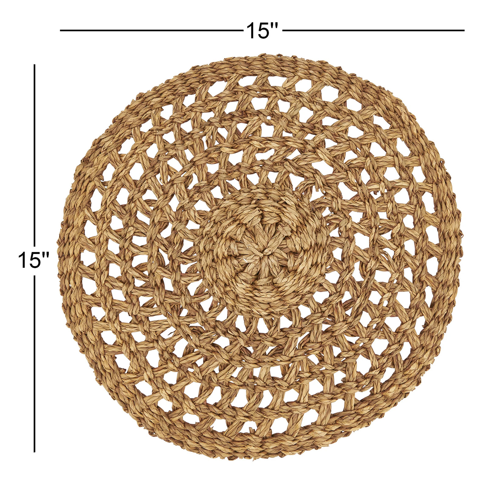 Lauderdale 100% Sea Grass Round Placemat, Dark Brown